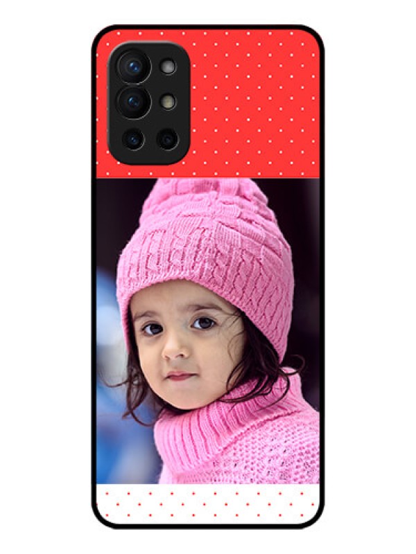 Custom OnePlus 9R 5G Custom Metal Phone CaseRed Pattern Design