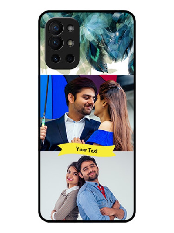 Custom OnePlus 9R 5G Custom Metal Phone CaseImage With Boho Peacock Feather Design