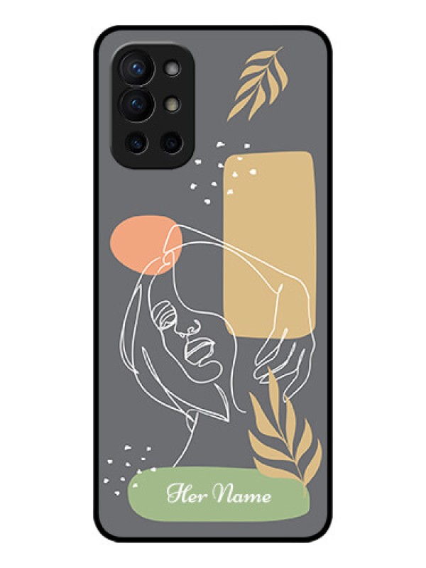 Custom OnePlus 9R 5G Custom Metal Phone CaseGazing Woman Line Art Design