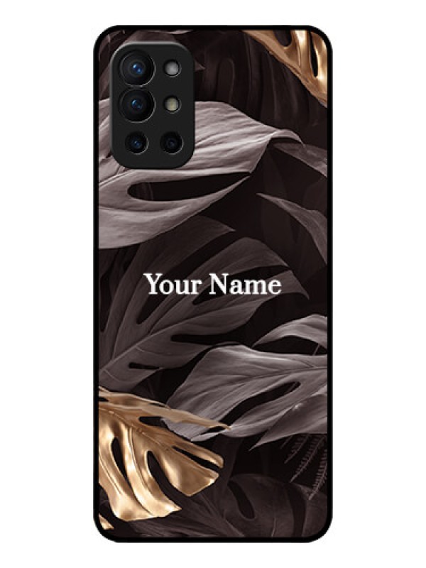 Custom OnePlus 9R 5G Custom Metal Phone CaseWild Leaves Digital Paint Design