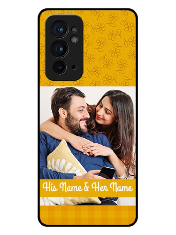 Custom OnePlus 9RT 5G Custom Metal Phone CaseYellow Floral Design