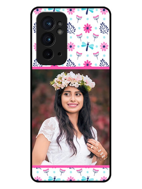 Custom OnePlus 9RT 5G Custom Metal Phone CaseColorful Flower Design