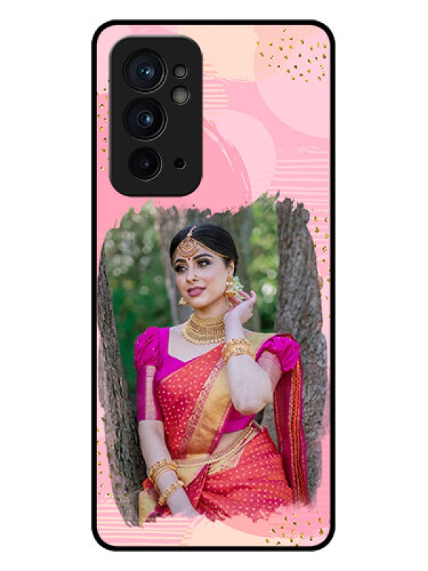 Custom OnePlus 9RT 5G Custom Metal Phone CaseGold Glitter Splash Design