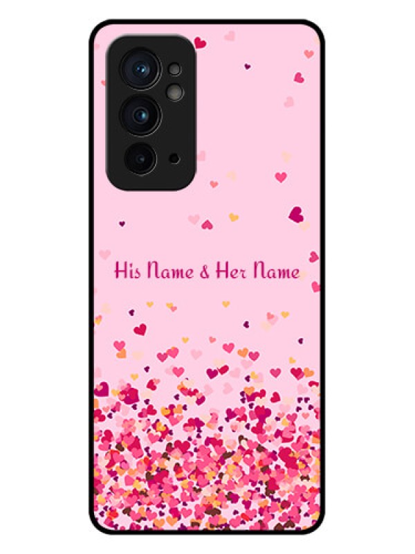 Custom OnePlus 9RT 5G Custom Metal Phone CaseFloating Hearts Design