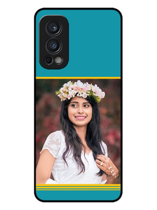 Custom OnePlus Nord 2 5G Custom Metal Phone CaseYellow and Blue Design