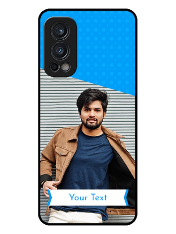 Custom OnePlus Nord 2 5G Custom Metal Phone CaseSimple Blue Color Design