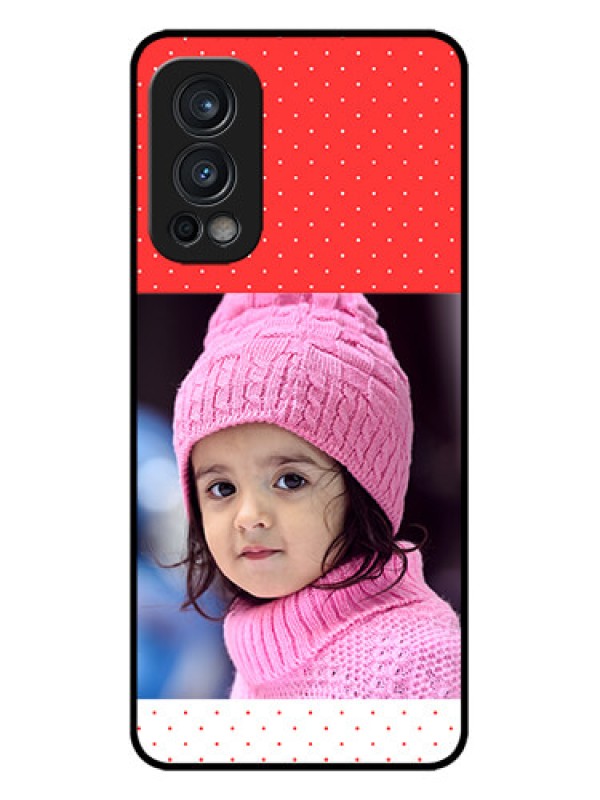 Custom OnePlus Nord 2 5G Custom Metal Phone CaseRed Pattern Design