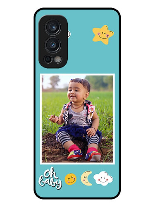 Custom OnePlus Nord 2 5G Custom Metal Phone CaseSmiley Kids Stars Design