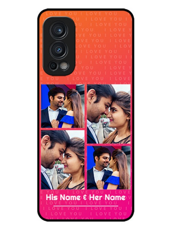Custom OnePlus Nord 2 5G Custom Metal Phone CaseI Love You Pink Design