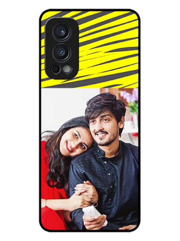 Custom OnePlus Nord 2 5G Custom Metal Phone CaseYellow Abstract Design