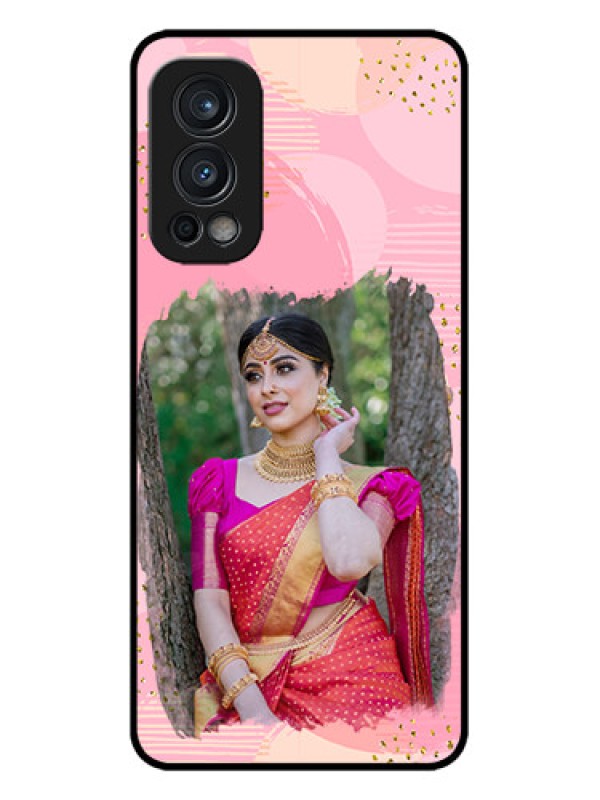 Custom OnePlus Nord 2 5G Custom Metal Phone CaseGold Glitter Splash Design