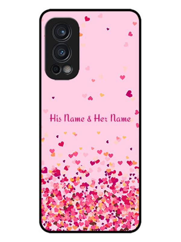 Custom OnePlus Nord 2 5G Custom Metal Phone CaseFloating Hearts Design