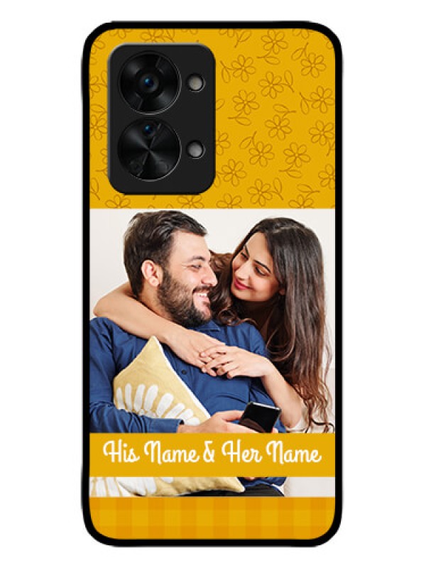 Custom OnePlus Nord 2T 5G Custom Metal Phone CaseYellow Floral Design