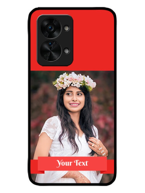 Custom OnePlus Nord 2T 5G Custom Metal Phone CaseSimple Red Color Design