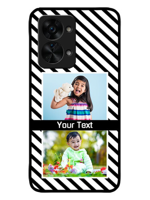 Custom OnePlus Nord 2T 5G Custom Metal Phone CaseBlack And White Stripes Design