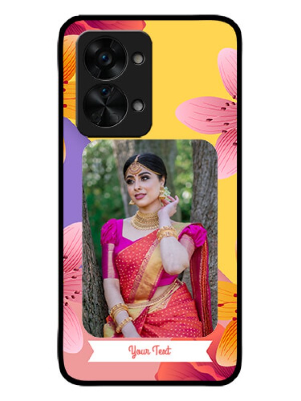 Custom OnePlus Nord 2T 5G Custom Metal Phone Case3 Image With Vintage Floral Design