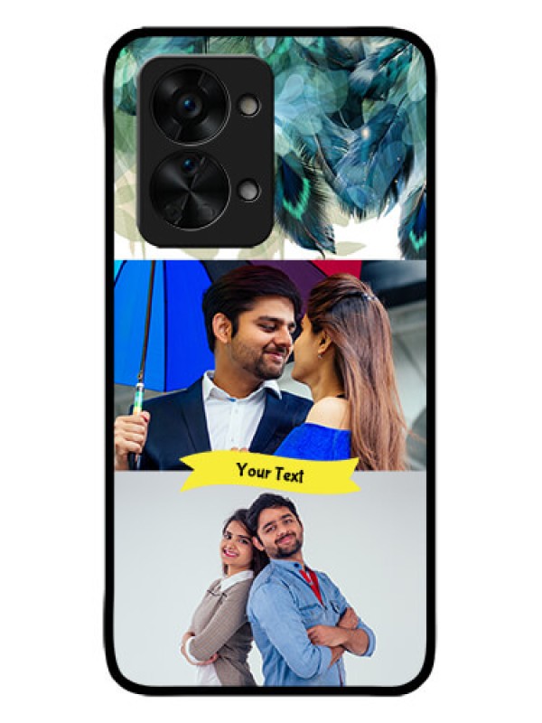 Custom OnePlus Nord 2T 5G Custom Metal Phone CaseImage With Boho Peacock Feather Design