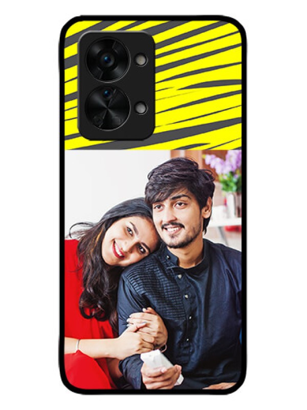 Custom OnePlus Nord 2T 5G Custom Metal Phone CaseYellow Abstract Design