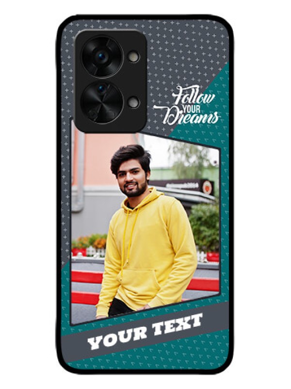 Custom OnePlus Nord 2T 5G Custom Metal Phone CaseBackground Pattern Design With Quote