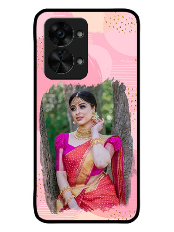 Custom OnePlus Nord 2T 5G Custom Metal Phone CaseGold Glitter Splash Design