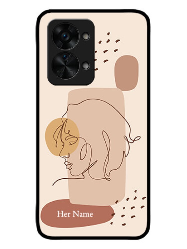Custom OnePlus Nord 2T 5G Custom Metal Phone CaseCalm Woman Line Art Design