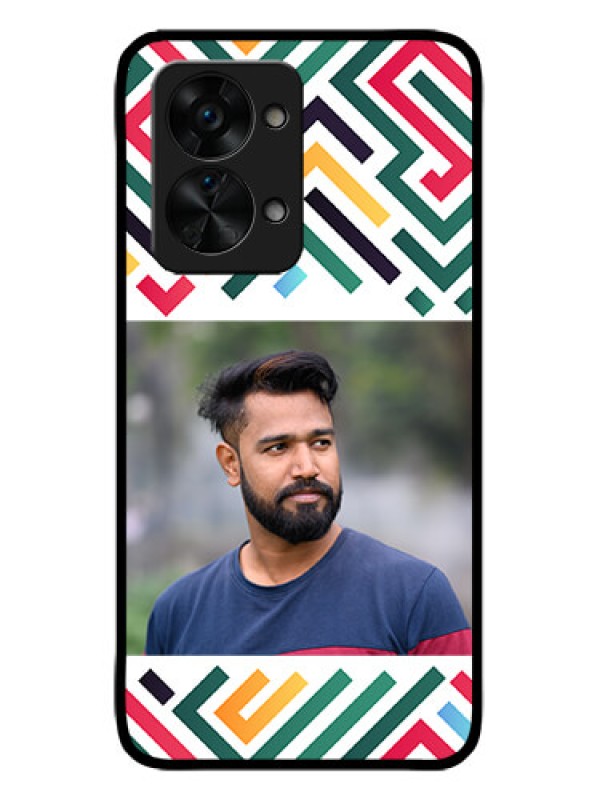 Custom OnePlus Nord 2T 5G Custom Metal Phone CaseColorful Maze Pattern Design