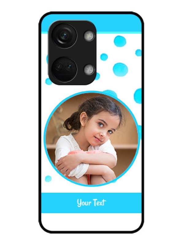 Custom OnePlus Nord 3 5G Custom Metal Phone CaseBlue Bubbles Pattern Design