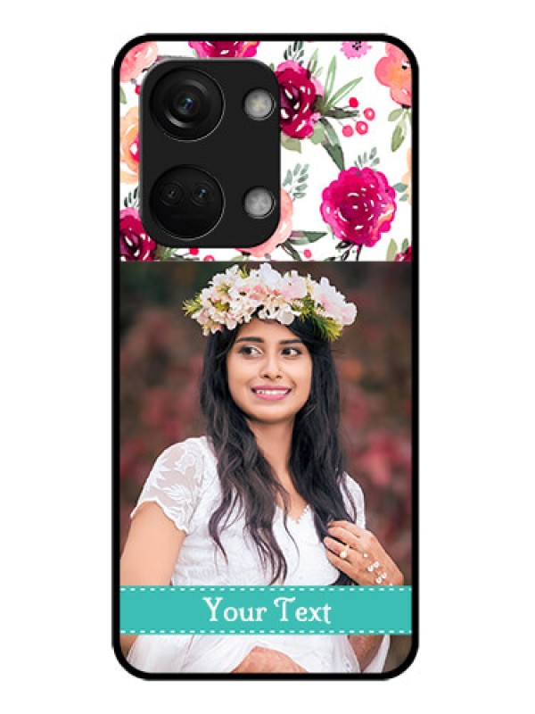 Custom OnePlus Nord 3 5G Custom Metal Phone CaseWater Colors Floral Design