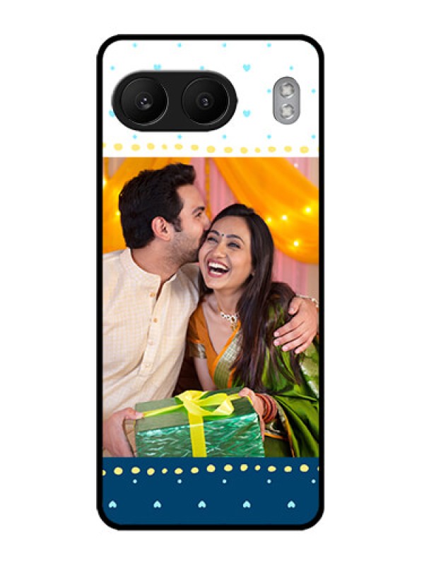 Custom OnePlus Nord 4 5G Custom Metal Phone CaseWhite And Blue Abstract Design