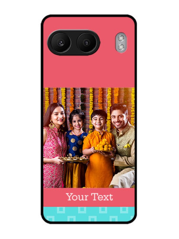 Custom OnePlus Nord 4 5G Custom Metal Phone CasePeach and Blue Color Design