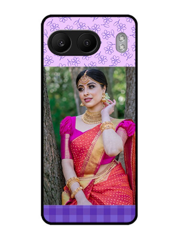 Custom OnePlus Nord 4 5G Custom Metal Phone CasePurple Floral Design