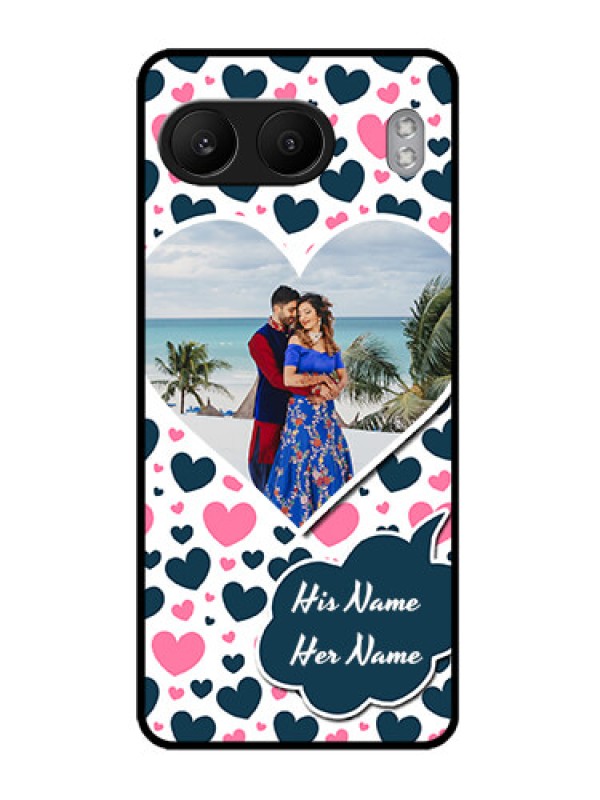 Custom OnePlus Nord 4 5G Custom Metal Phone CasePink and Blue Heart Design