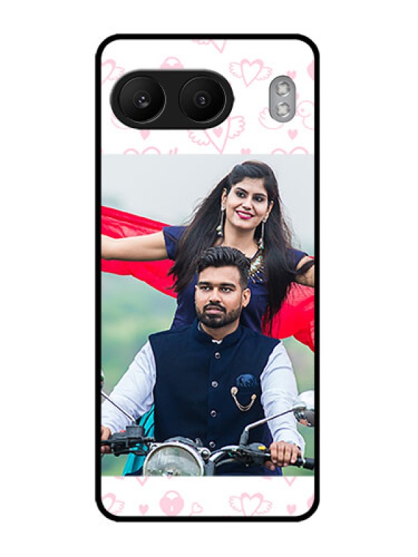 Custom OnePlus Nord 4 5G Custom Metal Phone CasePink Flying Heart Design