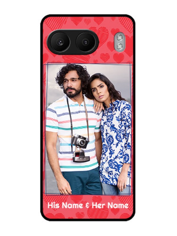 Custom OnePlus Nord 4 5G Custom Metal Phone CaseWith Red Heart Symbols Design