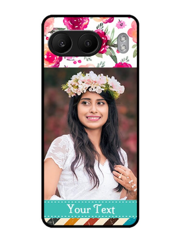 Custom OnePlus Nord 4 5G Custom Metal Phone CaseWater Colors Floral Design