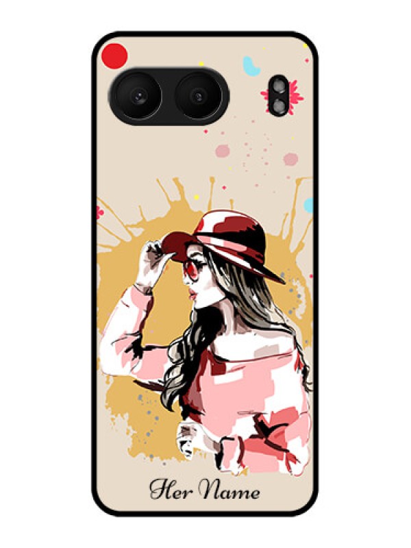 Custom OnePlus Nord 4 5G Custom Metal Phone Case - Women With Pink Hat Design