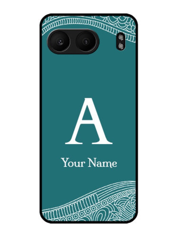 Custom OnePlus Nord 4 5G Custom Metal Phone Case - Line Art Pattern With Custom Name Design