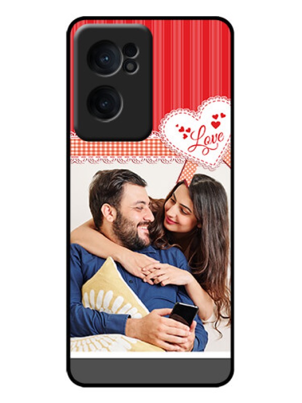 Custom OnePlus Nord CE 2 5G Custom Metal Phone Case - Red Love Pattern Design