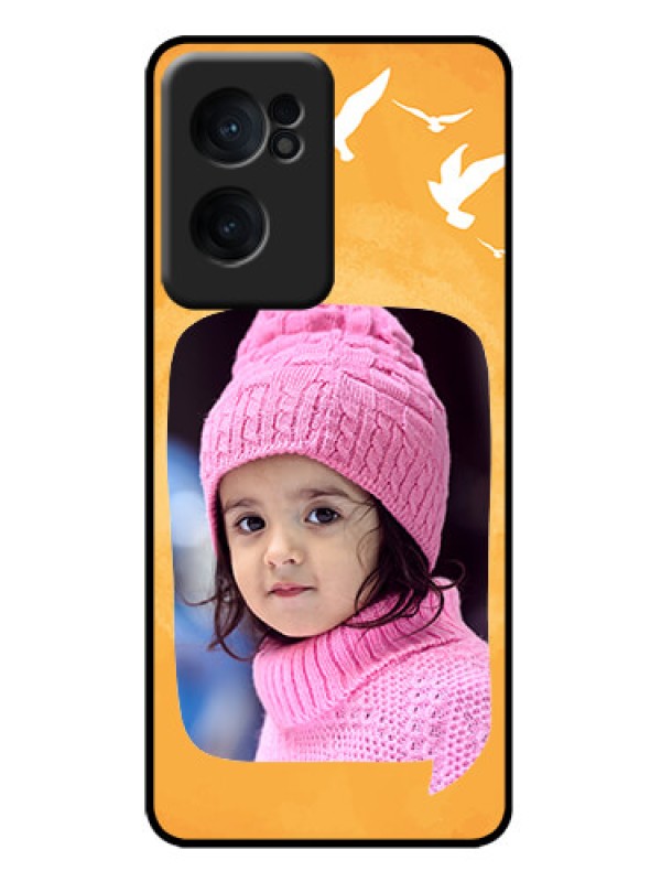 Custom OnePlus Nord CE 2 5G Custom Metal Phone Case - Water Color Design With Bird Icons