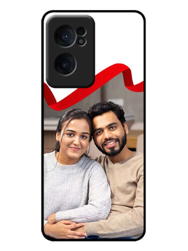 Custom OnePlus Nord CE 2 5G Custom Metal Phone Case - Red Ribbon Frame Design