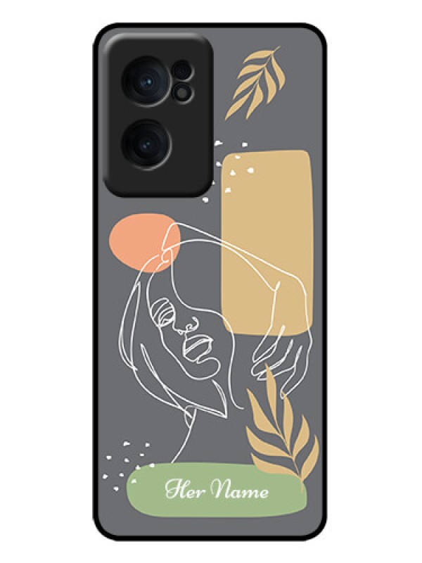 Custom OnePlus Nord CE 2 5G Custom Metal Phone Case - Gazing Woman Line Art Design
