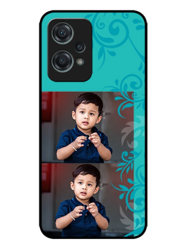 Custom OnePlus Nord CE 2 Lite 5G Custom Metal Phone CaseWith Photo And Green Floral Design