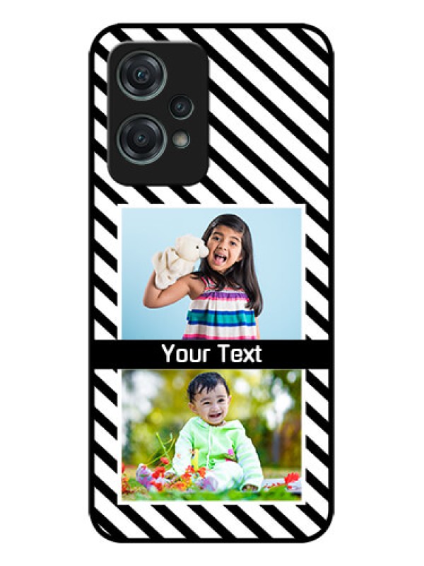 Custom OnePlus Nord CE 2 Lite 5G Custom Metal Phone CaseBlack And White Stripes Design