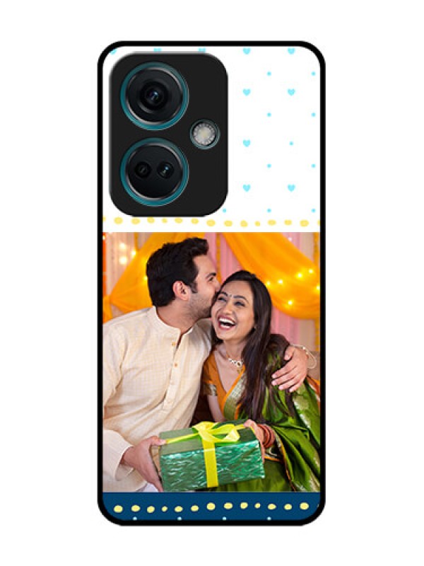 Custom Nord CE 3 5G Custom Metal Phone Case - White And Blue Abstract Design