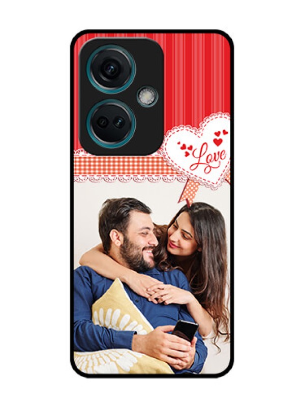 Custom Nord CE 3 5G Custom Metal Phone Case - Red Love Pattern Design