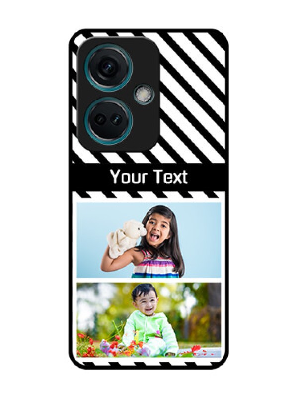 Custom Nord CE 3 5G Custom Metal Phone Case - Black And White Stripes Design