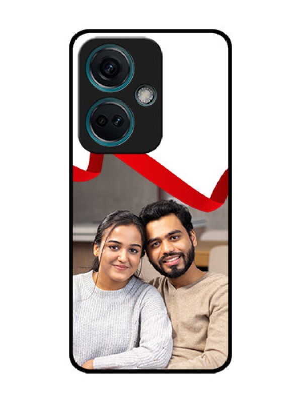 Custom Nord CE 3 5G Custom Metal Phone Case - Red Ribbon Frame Design