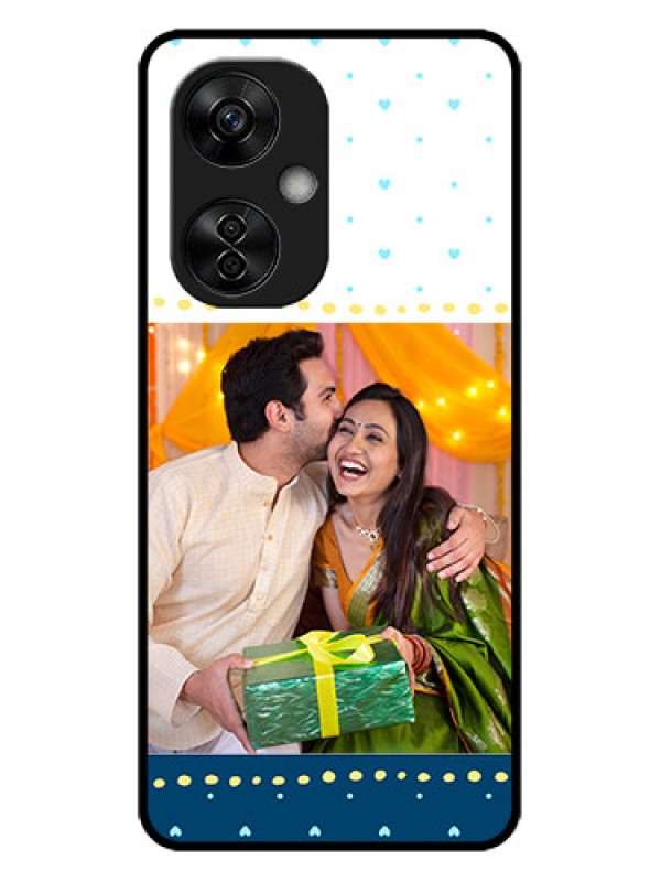 Custom OnePlus Nord CE 3 Lite 5G Custom Metal Phone CaseWhite And Blue Abstract Design