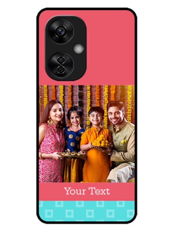 Custom OnePlus Nord CE 3 Lite 5G Custom Metal Phone CasePeach and Blue Color Design