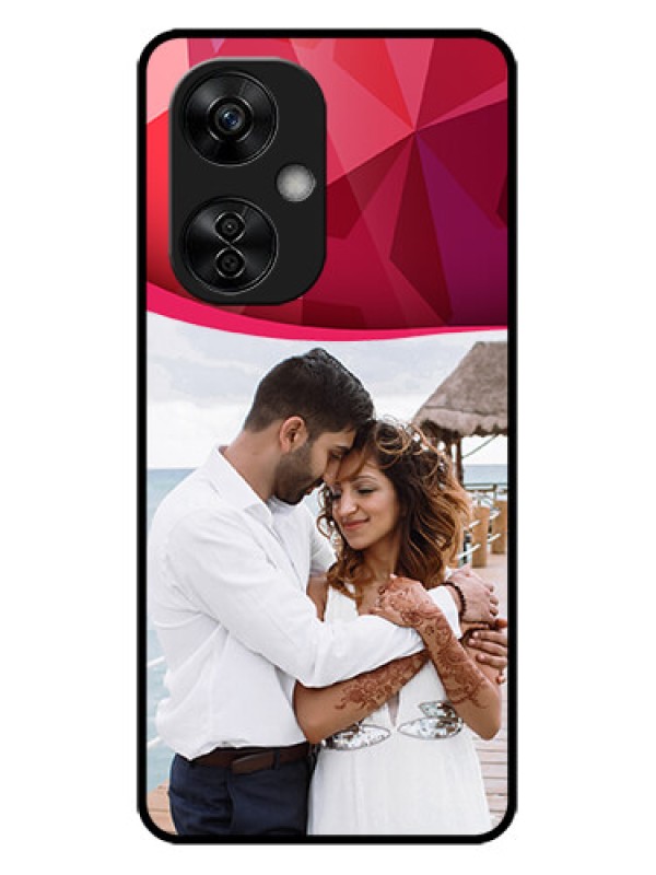 Custom OnePlus Nord CE 3 Lite 5G Custom Metal Phone CaseRed Abstract Design